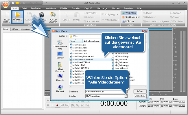 Wie filtert man den Vuvuzela-Lärm mit dem AVS Audio Editor? Schritt 2