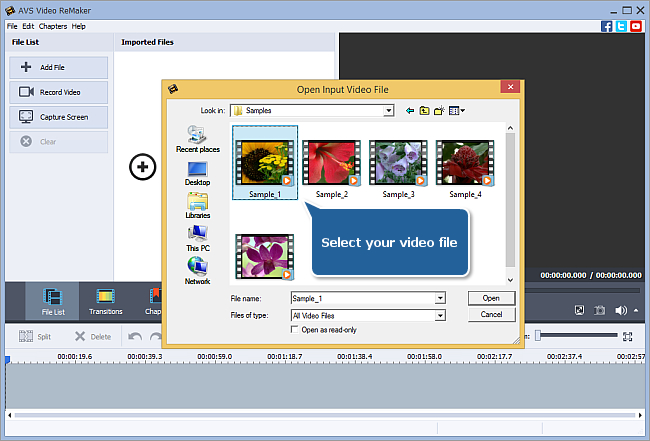 How to merge several video files into a single file. Step 2