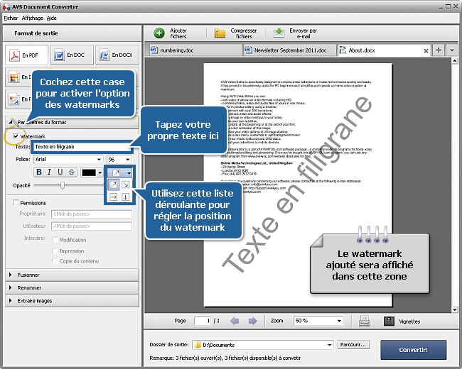Comment convertir les fichiers DOC/DOCX dans le format PDF? Etape 3