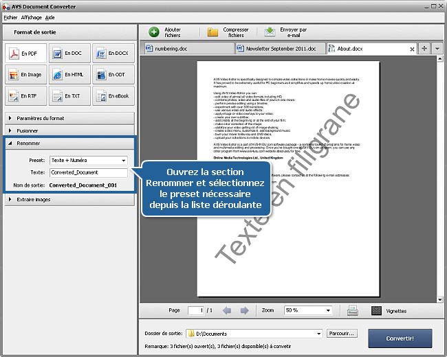 Comment convertir les fichiers DOC/DOCX dans le format PDF? Etape 5